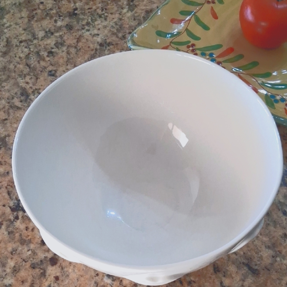 Jonathan Adler White Ceramic Bowl with Lip Design. Muse By: Jonathan Adler Gala. - Picture 6 of 15
